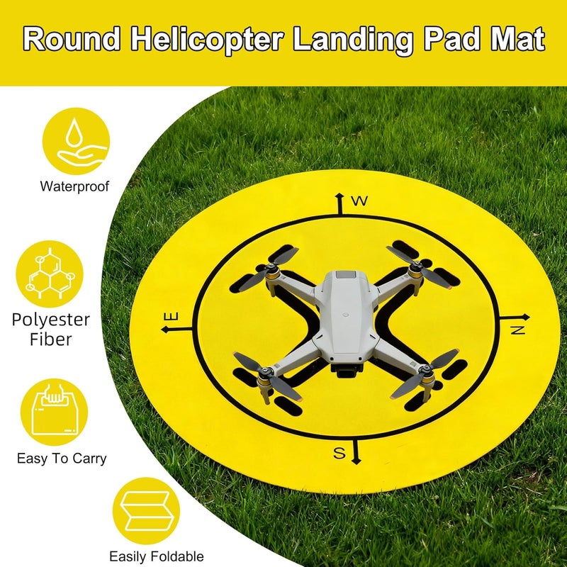 OMASUNB Drone Landing Pad, 20 Inch Universal Waterproof Weighted Portable Fast-Foldable Helipad Launch, for DJI Mavic 3 Pro/Mini 2 Se/Air 2 2s/Mini 3 4 Pro/Mavic 2/Holy Stone/FPV/Avata 2/Rc - Image 4